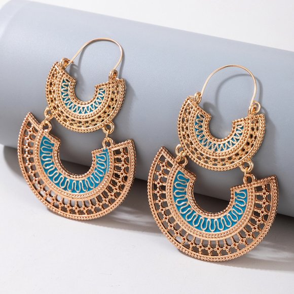 3/38🌸 Ancient style Double Layer Hoop Earring - Picture 2 of 7